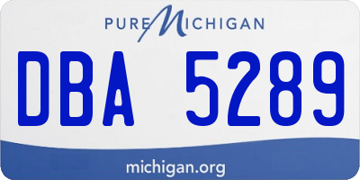 MI license plate DBA5289