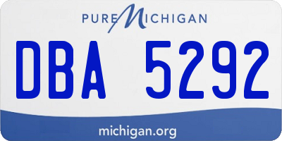 MI license plate DBA5292