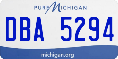 MI license plate DBA5294