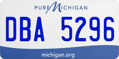 MI license plate DBA5296