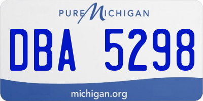 MI license plate DBA5298