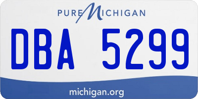 MI license plate DBA5299