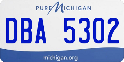 MI license plate DBA5302