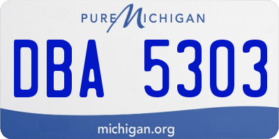 MI license plate DBA5303