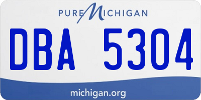 MI license plate DBA5304