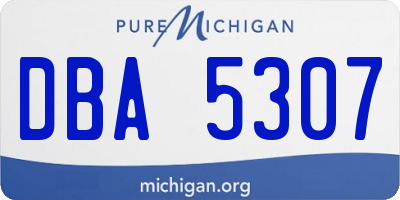 MI license plate DBA5307