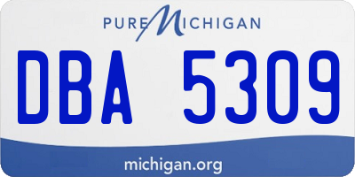 MI license plate DBA5309