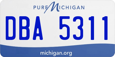MI license plate DBA5311