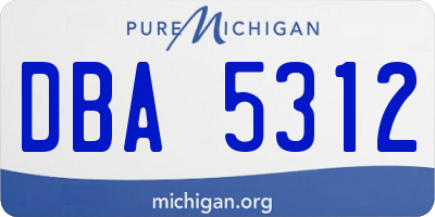 MI license plate DBA5312