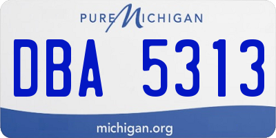 MI license plate DBA5313