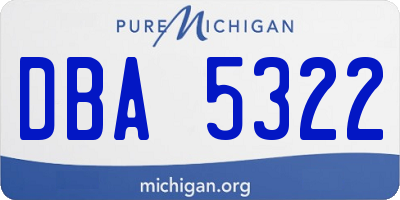 MI license plate DBA5322