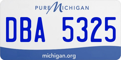 MI license plate DBA5325