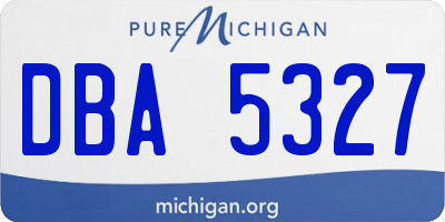 MI license plate DBA5327
