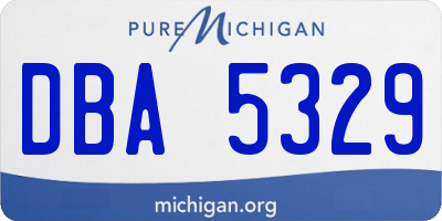 MI license plate DBA5329