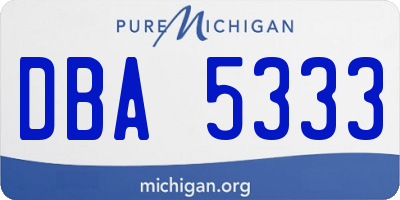 MI license plate DBA5333