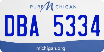 MI license plate DBA5334