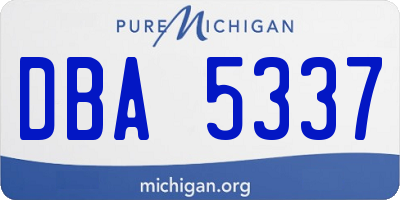MI license plate DBA5337