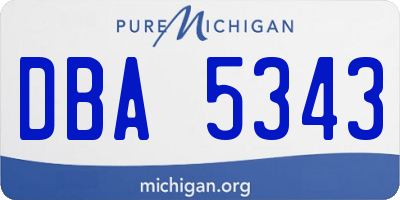 MI license plate DBA5343
