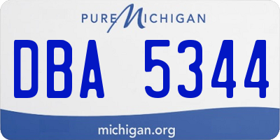 MI license plate DBA5344