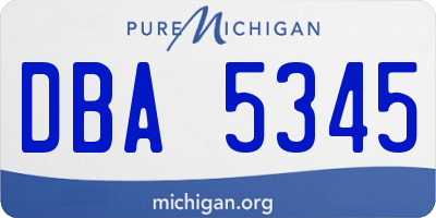 MI license plate DBA5345