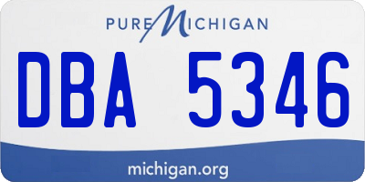 MI license plate DBA5346