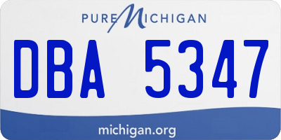 MI license plate DBA5347