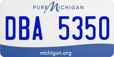 MI license plate DBA5350