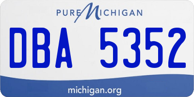 MI license plate DBA5352