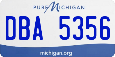 MI license plate DBA5356