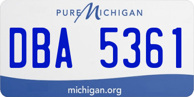MI license plate DBA5361
