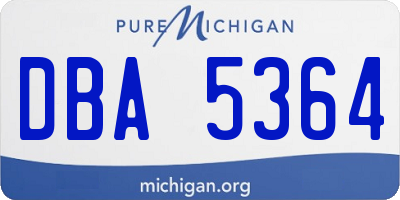 MI license plate DBA5364