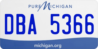 MI license plate DBA5366