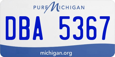 MI license plate DBA5367