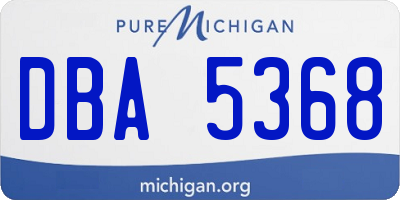 MI license plate DBA5368