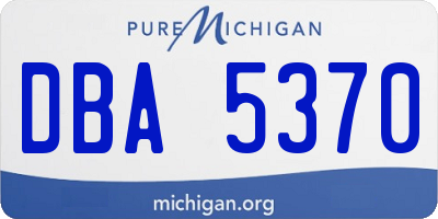 MI license plate DBA5370