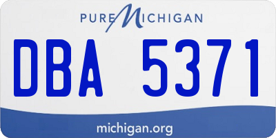 MI license plate DBA5371