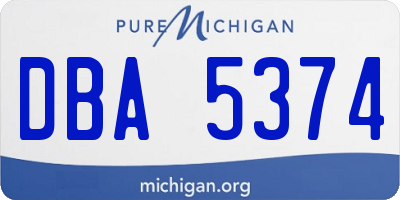 MI license plate DBA5374
