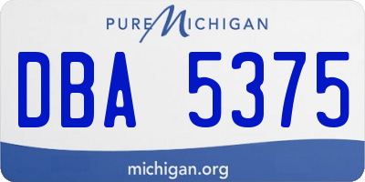 MI license plate DBA5375