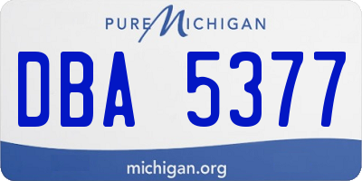 MI license plate DBA5377