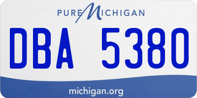 MI license plate DBA5380