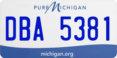 MI license plate DBA5381