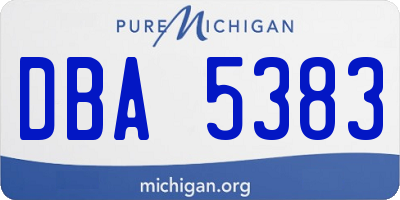 MI license plate DBA5383