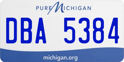 MI license plate DBA5384