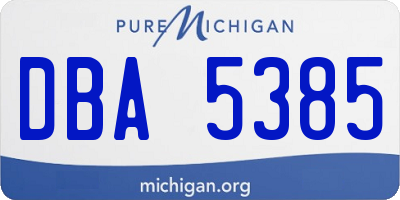 MI license plate DBA5385
