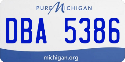 MI license plate DBA5386