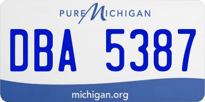 MI license plate DBA5387