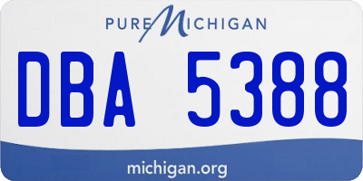 MI license plate DBA5388