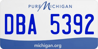 MI license plate DBA5392