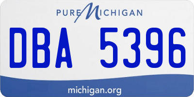 MI license plate DBA5396