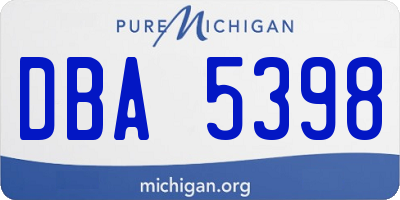 MI license plate DBA5398